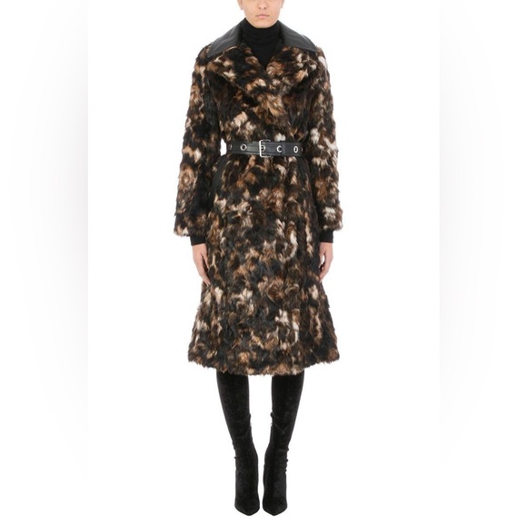 Helmut Lang Tortoise Jacquard Faux Fur Coat - Picture 11 of 11